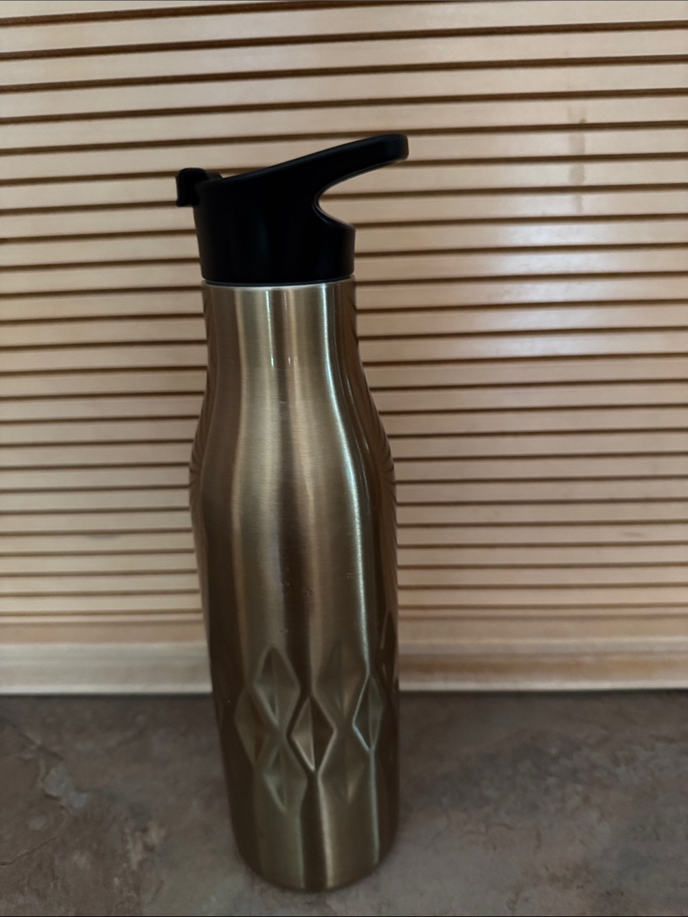Primula Stainless Steel Insulated Water Bottle with Black Flip Lid - Metallic
